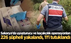 Sakarya'da uyuşturucu ve kaçakçılık operasyonları: 226 şüpheli yakalandı, 11'i tutuklandı