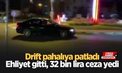 Şehrin göbeğinde attığı drift pahalıya patladı