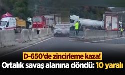 D-650'de zincirleme kaza! Ortalık savaş alanına döndü: 10 yaralı