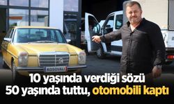 10 yaşında verdiği sözü 50 yaşında tuttu, otomobili kaptı