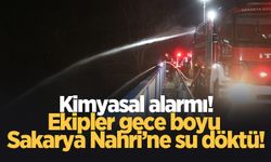 Arifiye'de kimyasal alarmı; Gece boyu Sakarya Nehri'ne su pompalandı