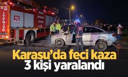 Karasu'da iki otomobil çarpıştı: 3 yaralı