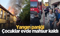 Yangın paniği; Mahsur kalan 2 çocuğu itfaiye kurtardı