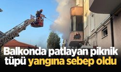 Balkonda patlayan piknik tüpü yangına sebep oldu