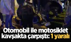 Otomobil ile motosiklet kavşakta çarpıştı: 1 yaralı