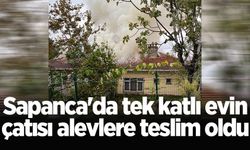 Sapanca'da tek katlı evin çatısı alevlere teslim oldu