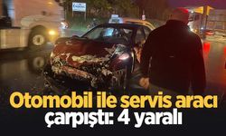 Otomobil ile servis midibüsü çarpıştı: 4 yaralı