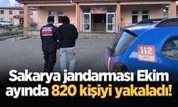 Sakarya jandarması Ekim ayında 820 kişiyi yakaladı!