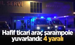 Hafif ticari araç şarampole yuvarlandı: 4 yaralı