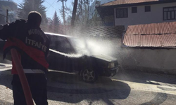 Hareket halindeki araçta yangın çıktı