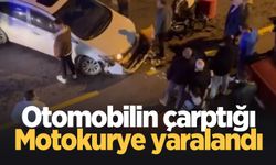 Otomobil motokuryeye çarptı: 1 yaralı