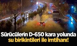 Sürücülerin D-650 kara yolunda su birikintileri ile imtihanı!