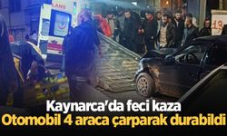 Kaynarca'da feci kaza: Otomobil 4 araca çarparak durabildi