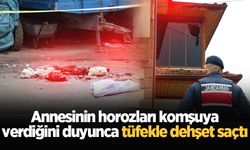 Annesinin horozları komşuya verdiğini duyunca tüfekle dehşet saçtı