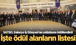 SATSO, Sakarya İş Dünyası'nın yıldızlarını ödüllendirdi! İşte ödül alanların listesi