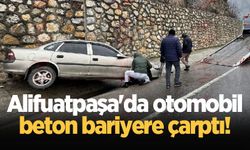 Alifuatpaşa'da otomobil beton bariyere çarptı!