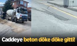 Caddeye beton döke döke gitti!