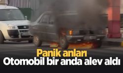 Otomobil alevler içinde kaldı