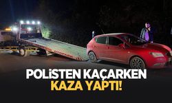 Alkollü kadın sürücü polisten kaçarken kaza yaptı