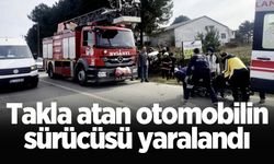 Karasu'da takla atan otomobilin sürücüsü yaralandı