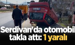 Serdivan'da otomobil takla attı: 1 yaralı