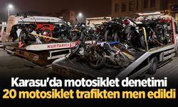 Karasu'da motosiklet denetimi: 20 motosiklet trafikten men edildi