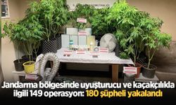 Jandarma bölgesinde uyuşturucu ve kaçakçılıkla ilgili 149 operasyon: 180 şüpheli yakalandı