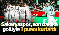 Sakaryaspor, son dakika golüyle 1 puanı kurtardı