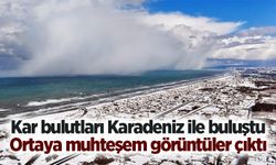 Kar bulutları Karadeniz ile buluştu: Ortaya muhteşem görüntüler çıktı