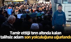 Tamir ettiği tırın altında kalan talihsiz adam son yolculuğuna uğurlandı