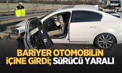 Bariyer otomobilin içine girdi