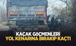 Tır şoförü kaçak göçmenleri bırakıp kaçtı