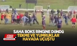 Saha boks ringine döndü, maç tatil edildi