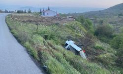 Kontrolden çıkan kamyonet şarampole yuvarlandı sürücüsü yaralandı
