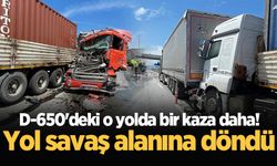 D-650'deki o yolda bir kaza daha! Yol savaş alanına döndü