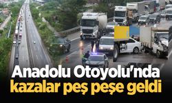 Anadolu Otoyolu'nda yağışlı hava peş peşe trafik kazalarına neden oldu