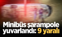 Minibüs şarampole yuvarlandı: 9 yaralı