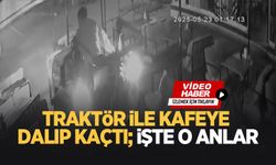 Traktörle kafeye daldı!