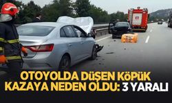 Otoyola düşen köpük kazaya sebep oldu: 3 yaralı