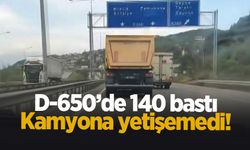 140 bastı, kamyoncunun hızına yetişemedi! İşte o anlar