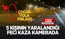 5 kişinin yaralandığı kazada küçük çocuğun mucizevi kurtuluşu kamerada