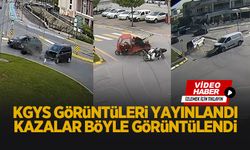 Emniyet paylaştı; O kazalar kamerada