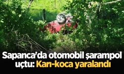 Sapanca'da otomobil şarampole uçtu: Karı-koca yaralandı
