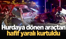 Duble yolda refüje çarpan otomobil takla atarak hurdaya döndü: 1 yaralı