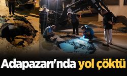 Adapazarı'nda yol çöktü, SASKİ ekipleri harekete geçti