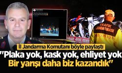 İl Jandarma Komutanı böyle paylaştı: "Plaka yok, kask yok, ehliyet yok. Bir yarışı daha biz kazandık"