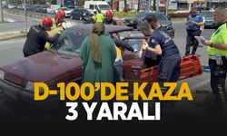D-100'de kaza: 3 yaralı