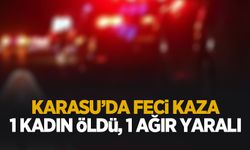 Karasu'da feci kaza: 1 ölü, 1 ağır yaralı
