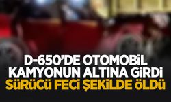 D-650'de otomobil kamyona çarptı: Sürücü öldü