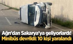 Ağrı'dan Sakarya'ya geliyorlardı! Minibüs devrildi: 10 kişi yaralandı